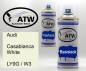 Preview: Audi, Casablanca White, LY9G / W3: 400ml Sprühdose + 400ml Klarlack - Set, von ATW Autoteile West.